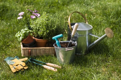 Gardener reviewing payment and invoice details for a service
